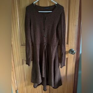 Peruvian connection size small brown cardigan, baby alpaca,wool
